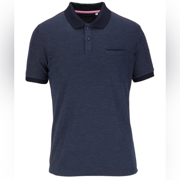 GUIDE LONDON NAVY HIDDEN SKULL PRINT INSIDE PLACKET SHORT SLEEVE POLO, size XL - Picture 2 of 10